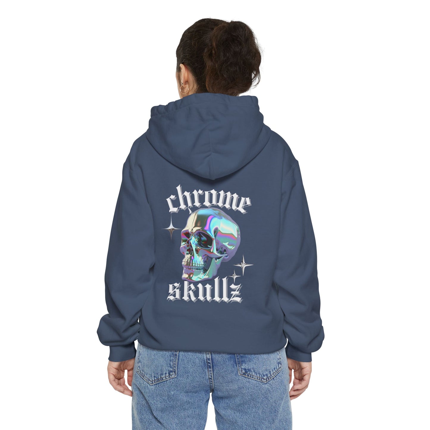 Chrome Skullz Hoodie | Unisex Cozy Sweatshirt | Trendy Streetwear | Halloween Apparel