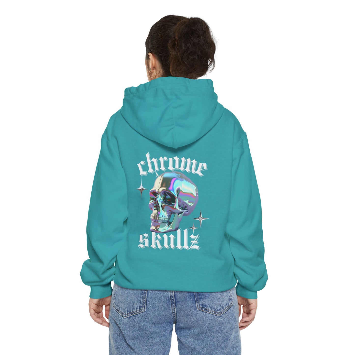 Chrome Skullz Hoodie | Unisex Cozy Sweatshirt | Trendy Streetwear | Halloween Apparel
