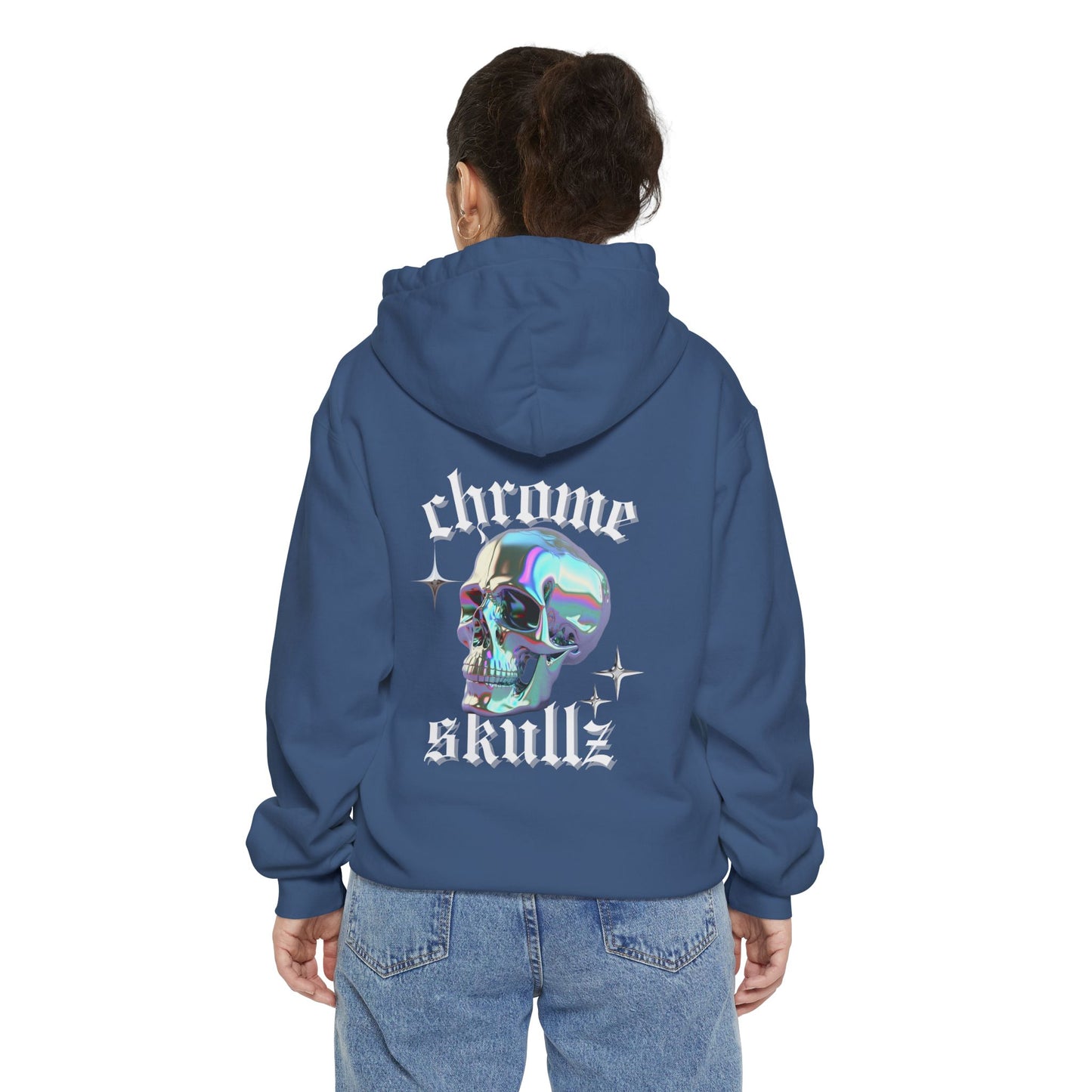 Chrome Skullz Hoodie | Unisex Cozy Sweatshirt | Trendy Streetwear | Halloween Apparel