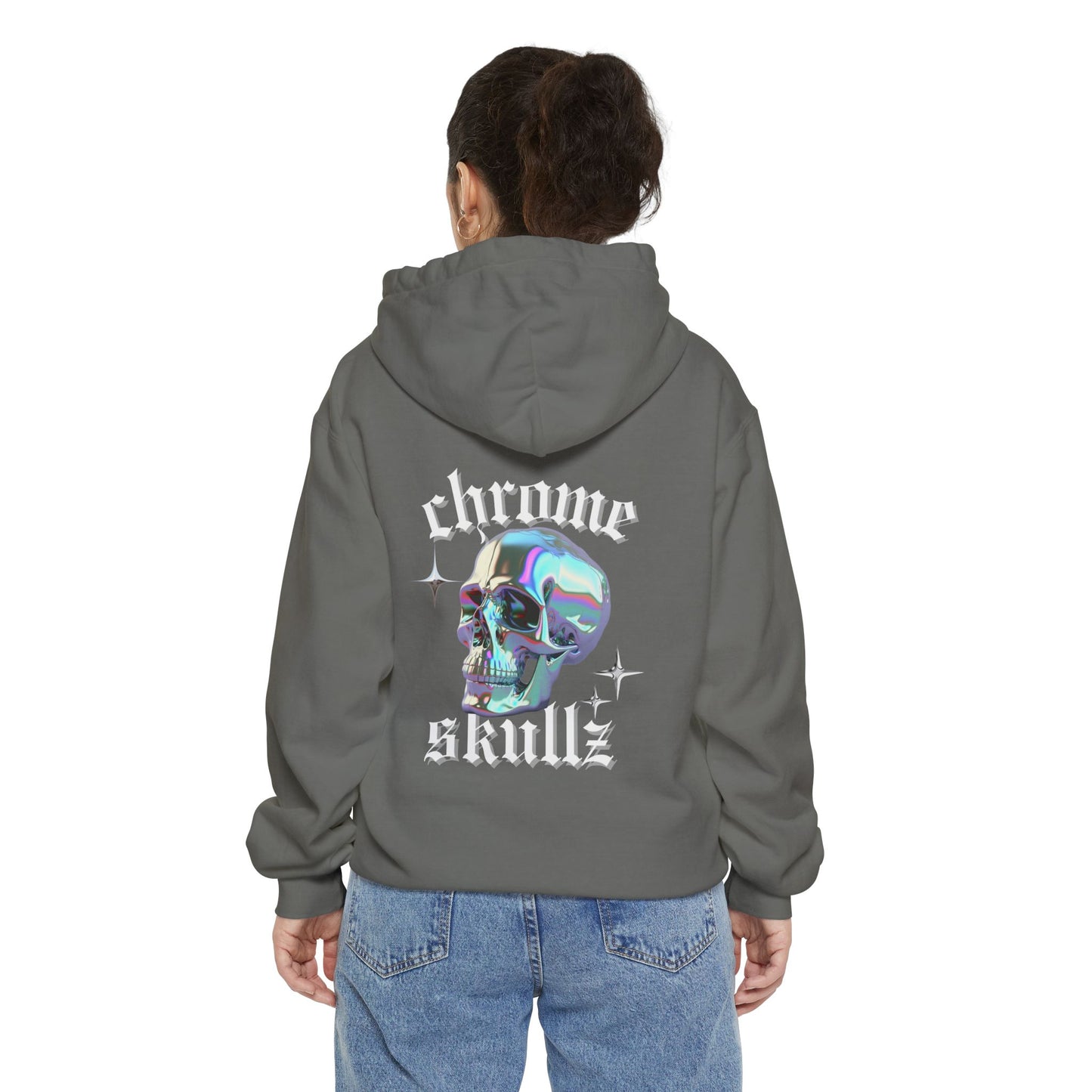 Chrome Skullz Hoodie | Unisex Cozy Sweatshirt | Trendy Streetwear | Halloween Apparel