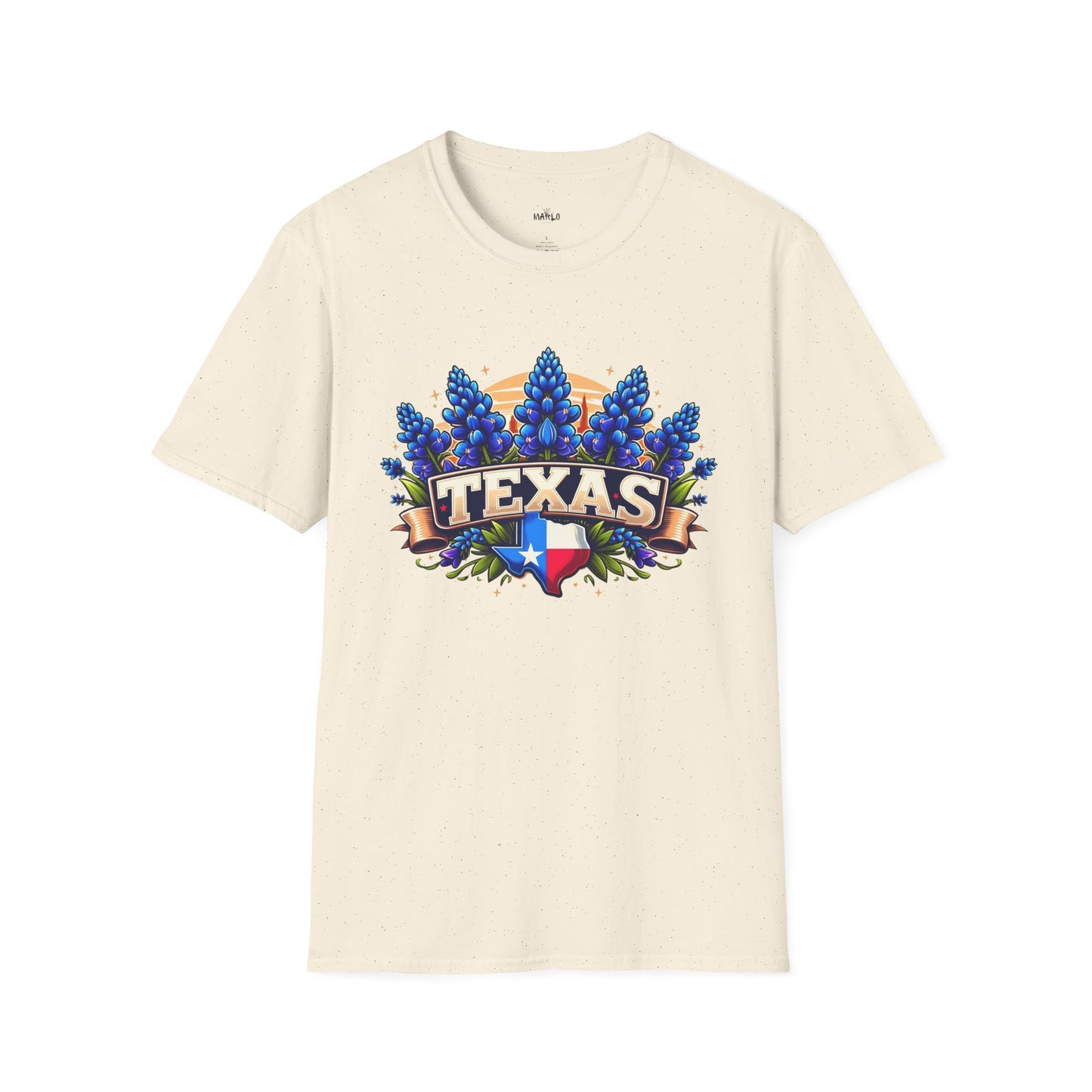 Texas State Flag Softstyle T-Shirt with Bluebonnet Flowers