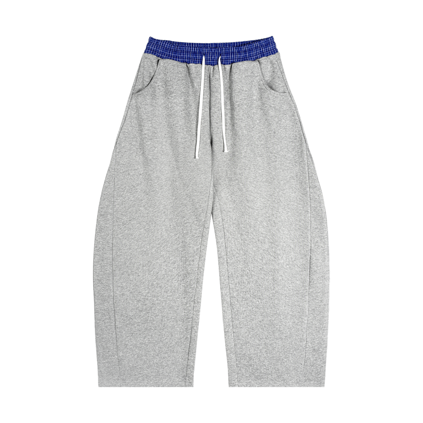 unisex sweatpants,contrast waistband pants,cotton blend barrel sweatpants,casual streetwear pants,modern relaxed fit,MARLO Fashions,barrel pants,wide leg sweats