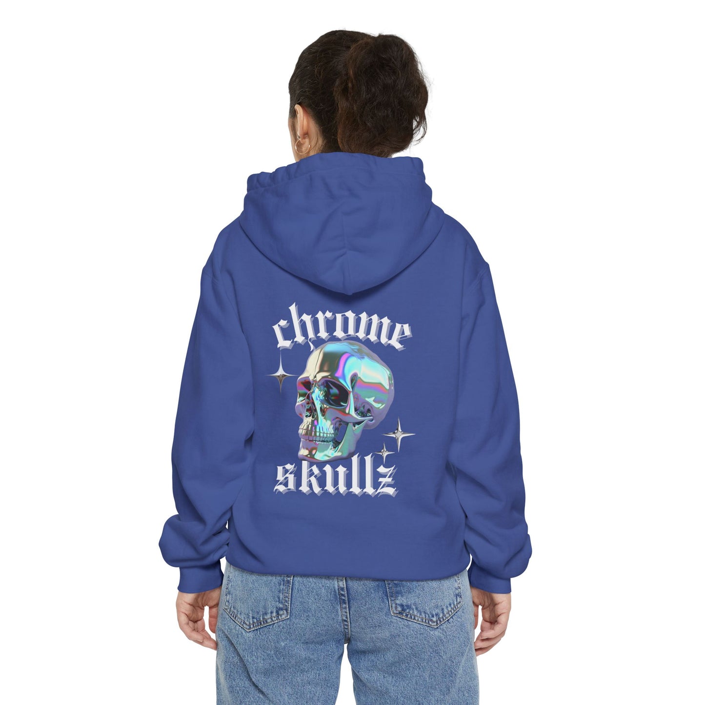 Chrome Skullz Hoodie | Unisex Cozy Sweatshirt | Trendy Streetwear | Halloween Apparel