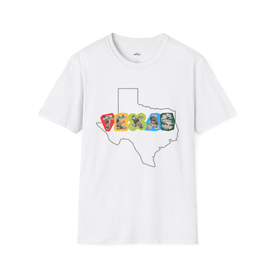 Texas Graphic Tee, Unisex Softstyle T-Shirt, Texas Pride Shirt, Casual Wear, Gift for Texans, Summer Apparel