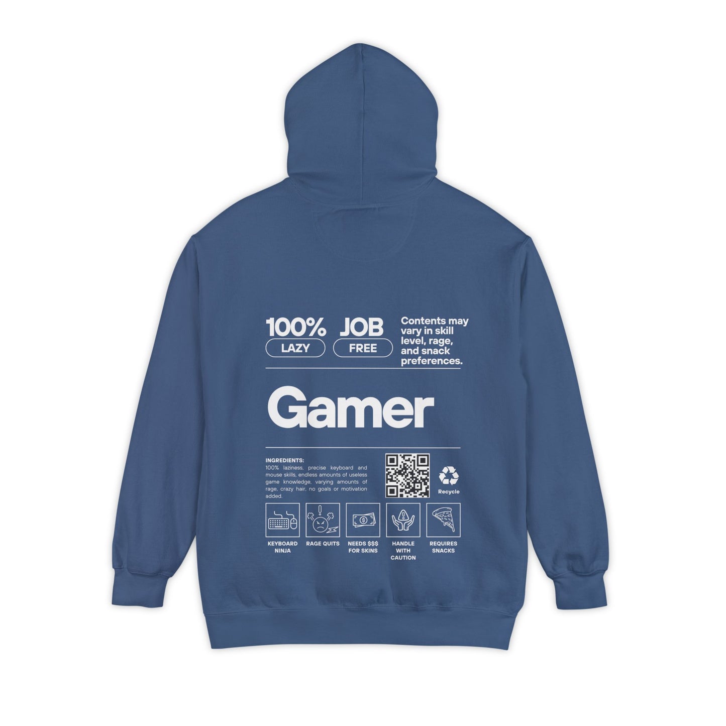 Gamer Hoodie | Funny Gamer Sweatshirt | Gamer Ingredients | Gamer Nutritional Facts | Esports Hoodie