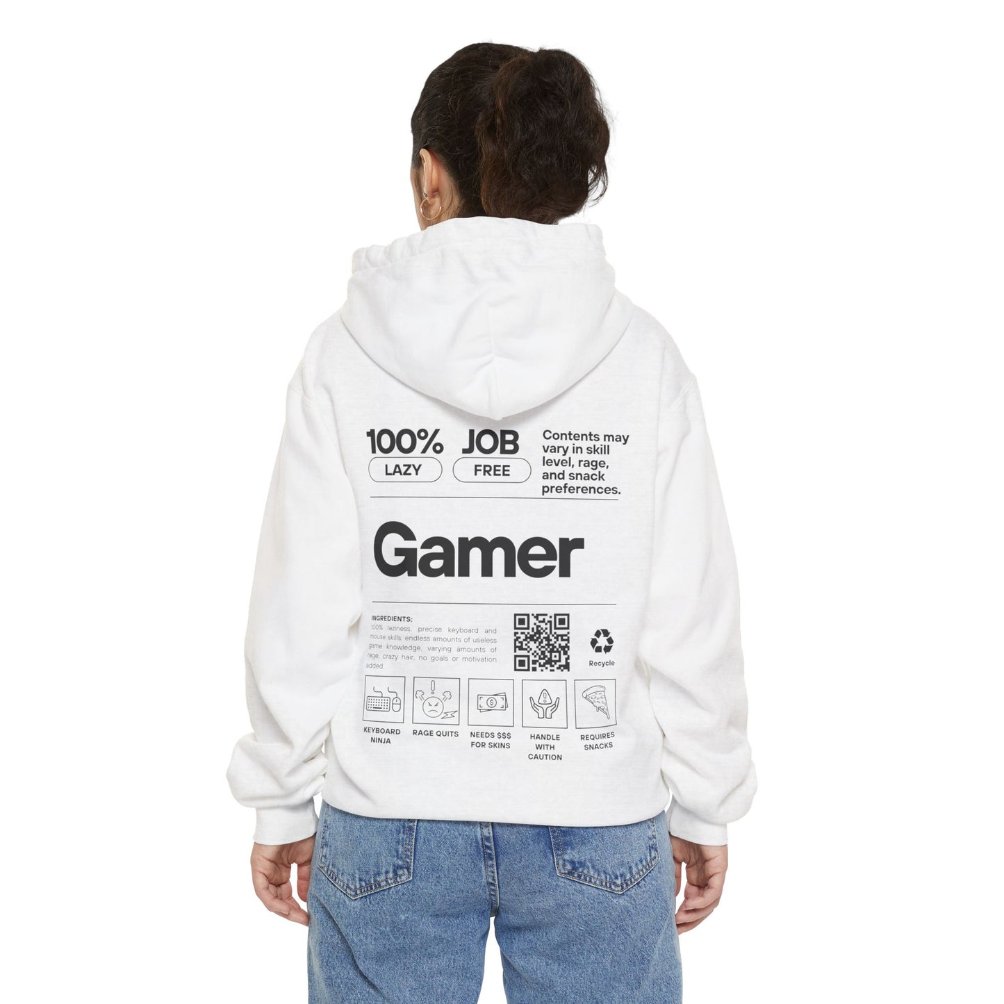 Gamer Hoodie | Funny Gamer Sweatshirt | Gamer Ingredients | Gamer Nutritional Facts | Esports Hoodie
