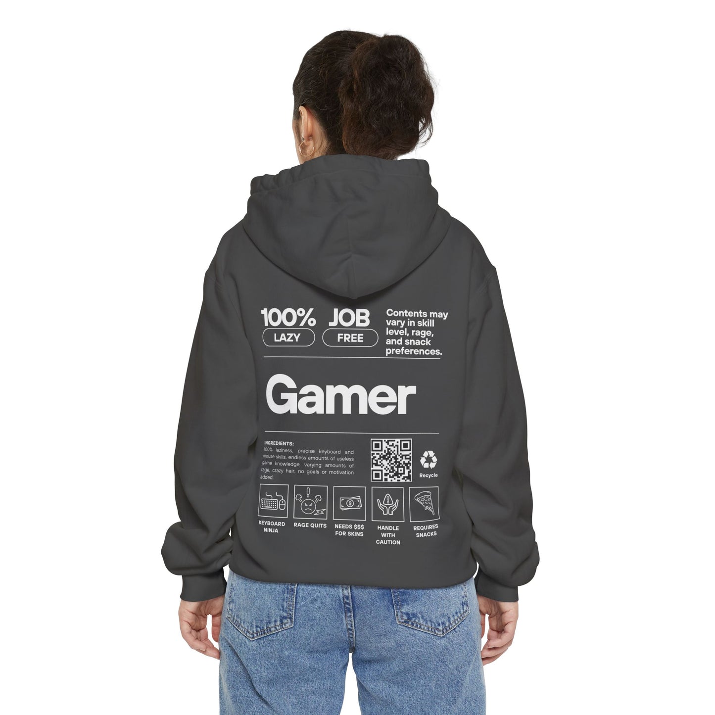 Gamer Hoodie | Funny Gamer Sweatshirt | Gamer Ingredients | Gamer Nutritional Facts | Esports Hoodie