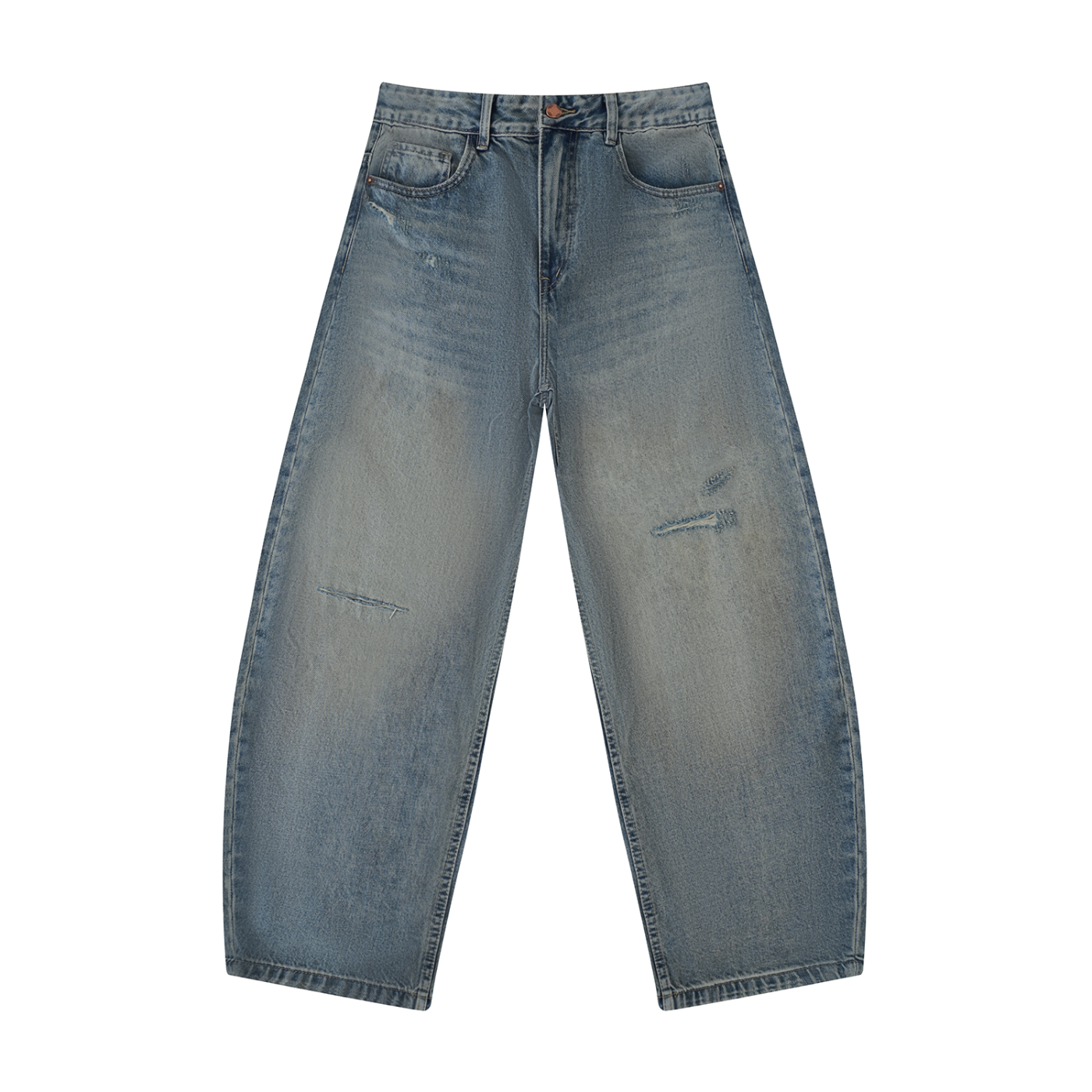 barrel leg jeans,MARLO Fashions,distressed denim jeans,streetwear jeans,cotton blend jeans,washed denim jeans,ripped jeans