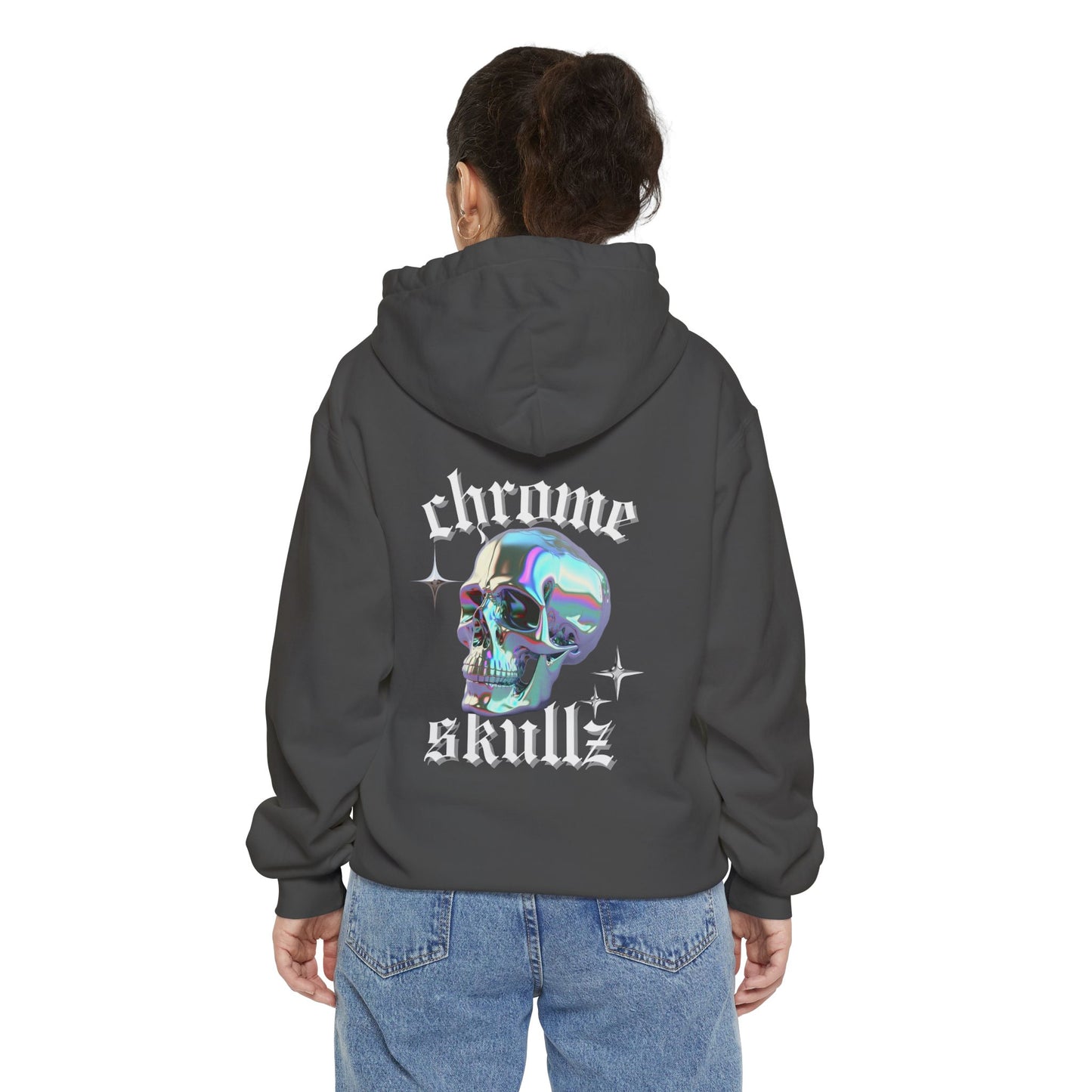 Chrome Skullz Hoodie | Unisex Cozy Sweatshirt | Trendy Streetwear | Halloween Apparel