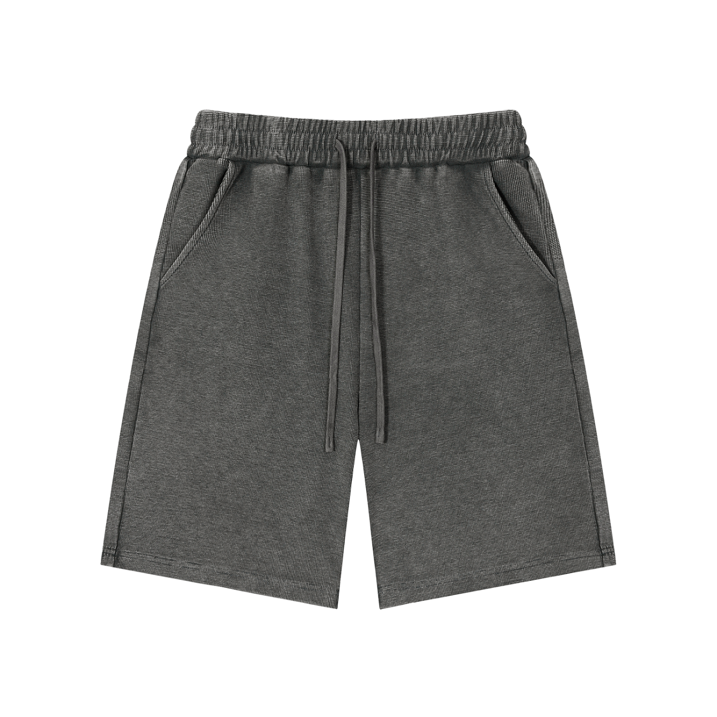 unisex waffle knit shorts,mineral wash shorts,cotton blend shorts,textured streetwear shorts,vintage casual shorts,MARLO Fashions,breathable summer shorts
