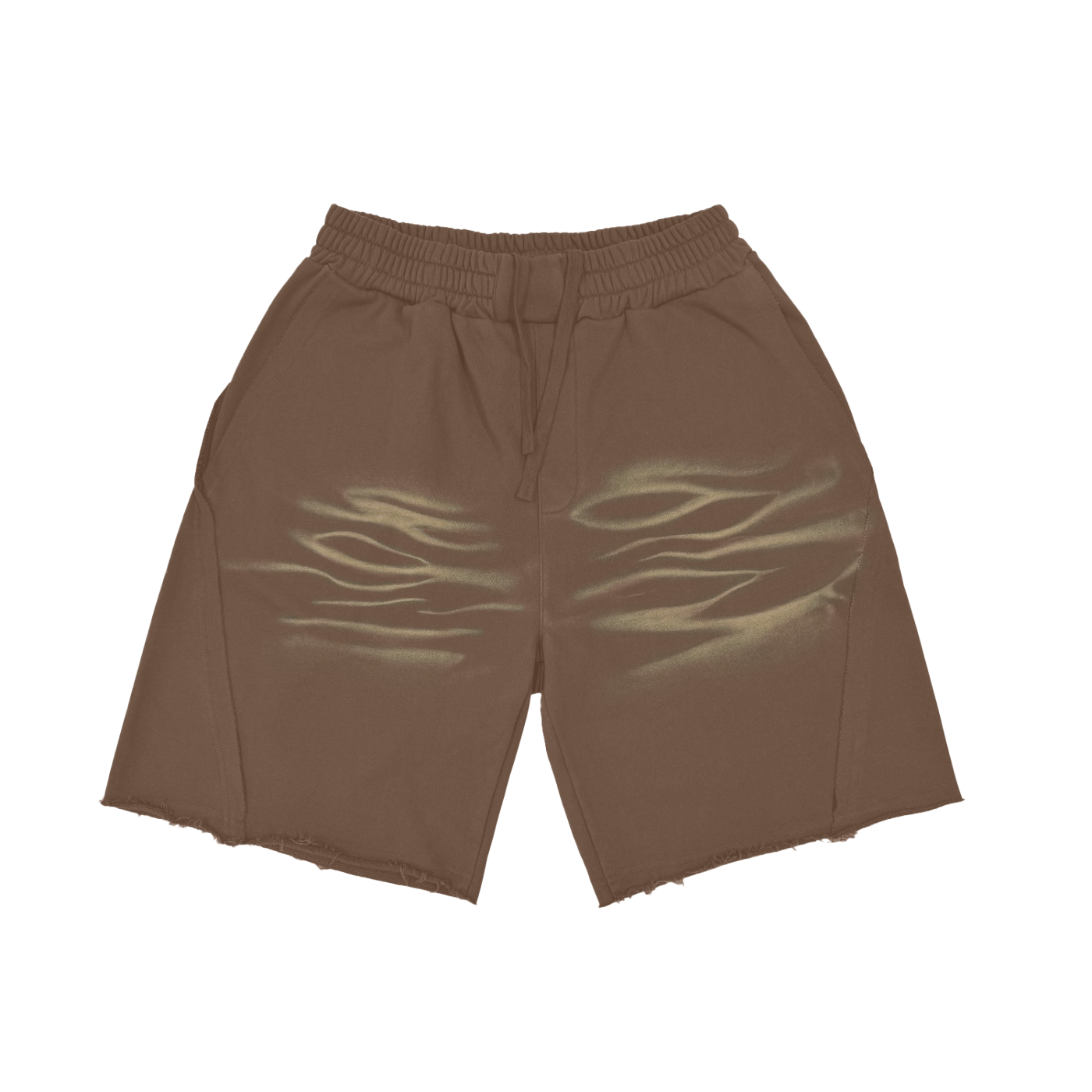 Vintage Washed Flames Pattern Cotton Shorts