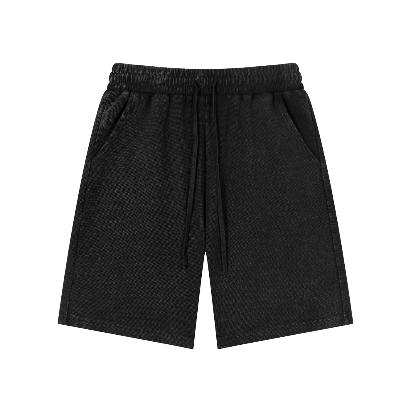 unisex waffle knit shorts,mineral wash shorts,cotton blend shorts,textured streetwear shorts,vintage casual shorts,MARLO Fashions,breathable summer shorts