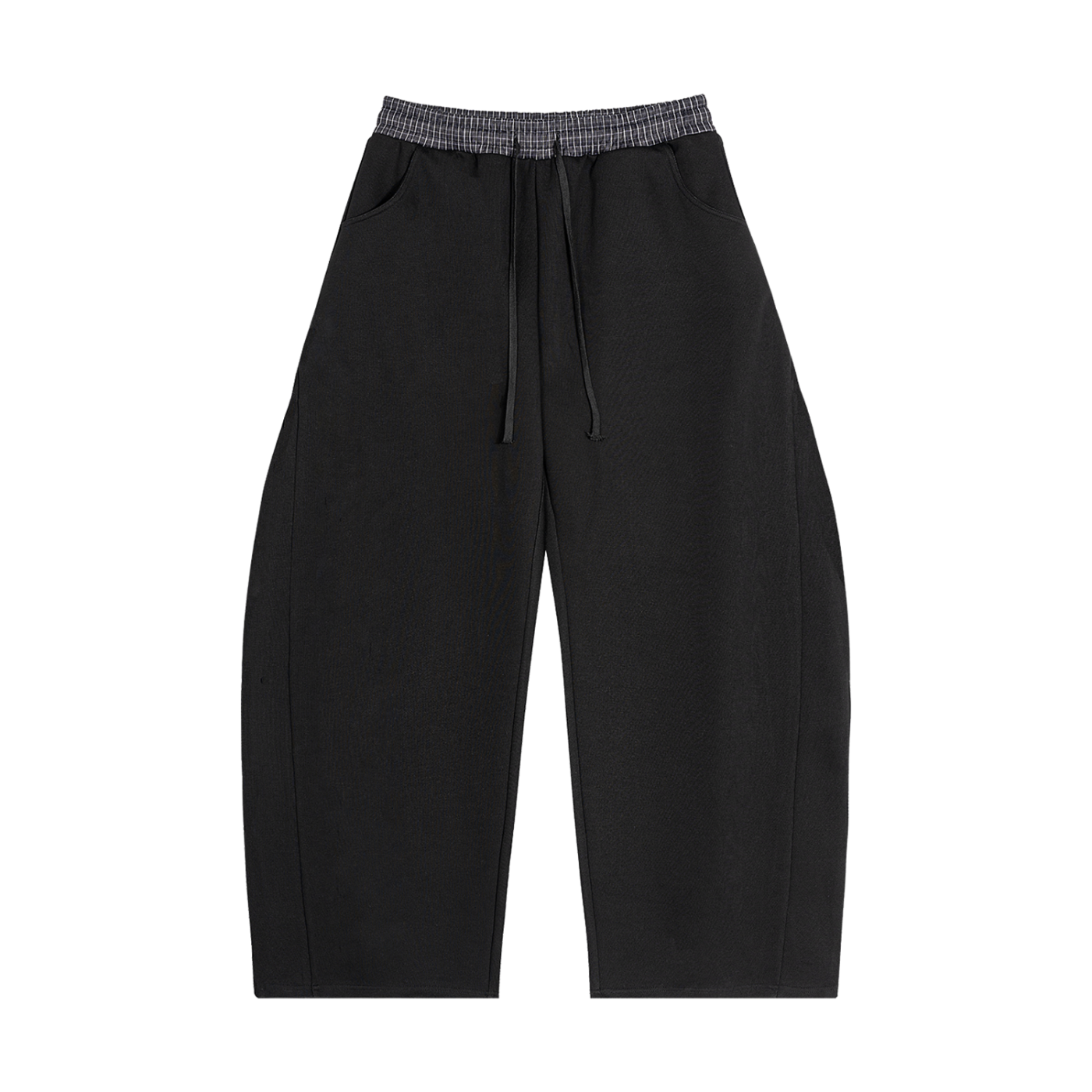unisex sweatpants,contrast waistband pants,cotton blend barrel sweatpants,casual streetwear pants,modern relaxed fit,MARLO Fashions,barrel pants,wide leg sweats