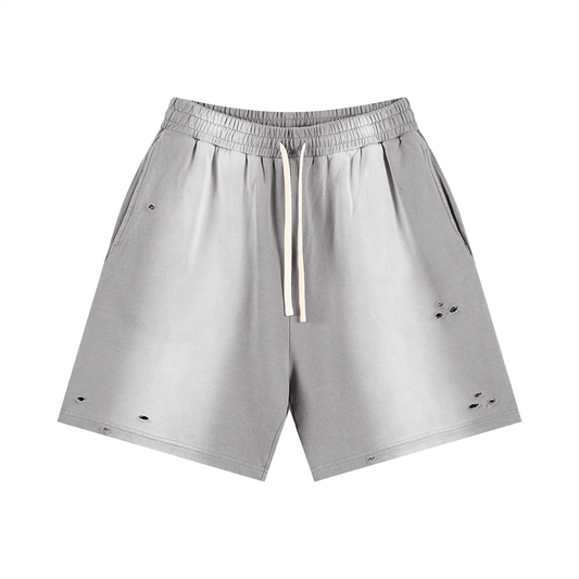 Sun Faded Distressed Cotton Shorts