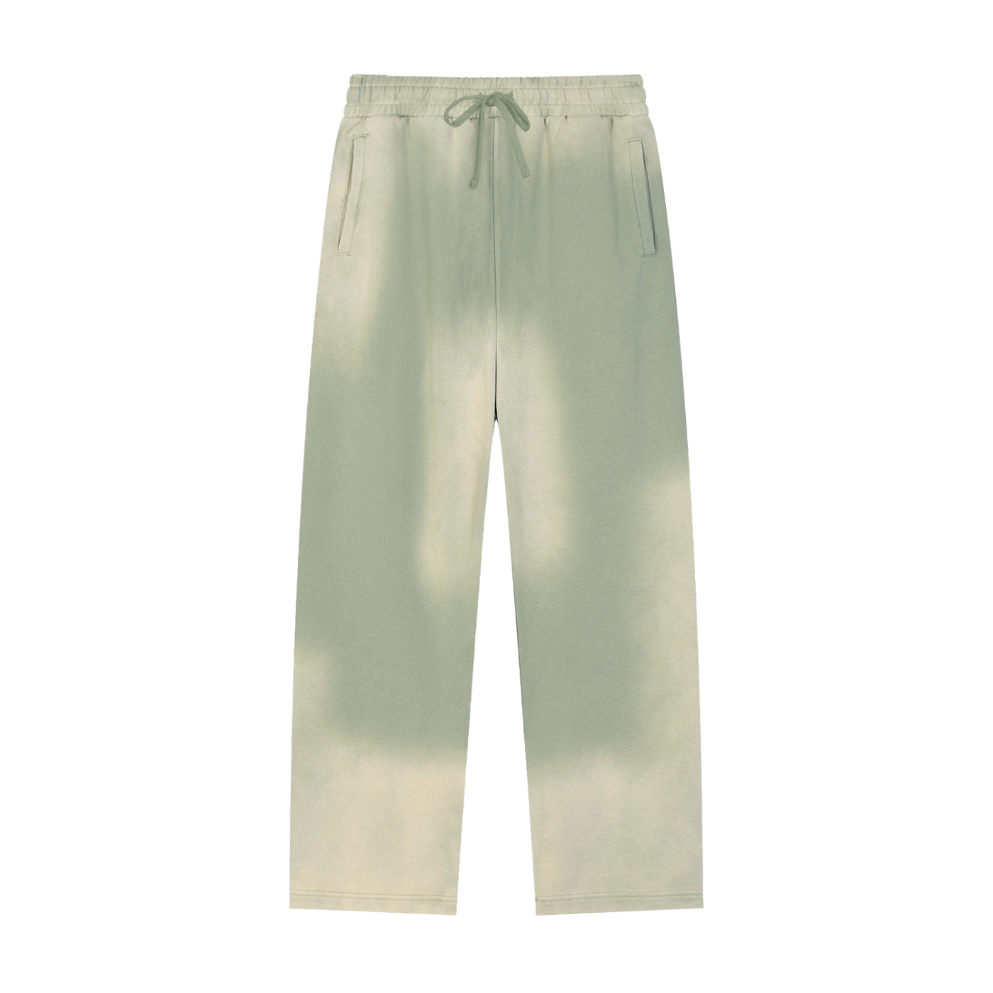 Faded Straight-Leg Cotton Blend Sweatpants