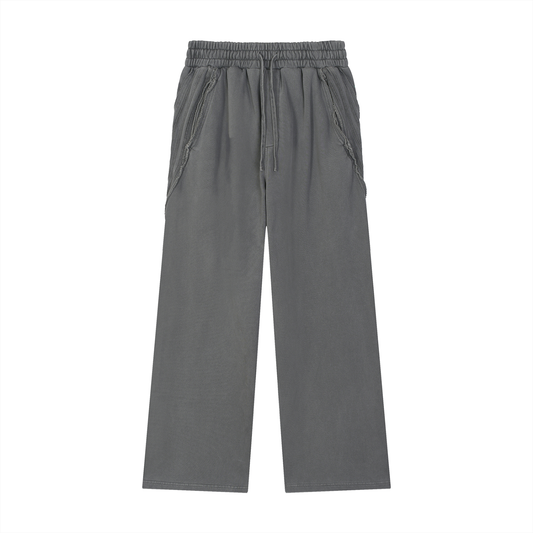 unisex cotton sweatpants,washed vintage pants,raw edge,streetwear sweatpants,thick cotton pants,outdoor street style,MARLO Fashions,heavyweight sweatpants