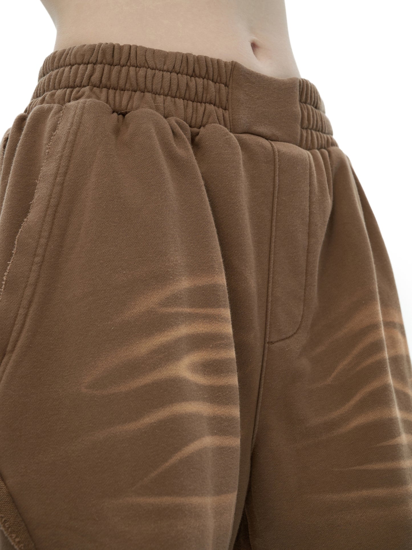 Vintage Washed Flames Pattern Cotton Shorts