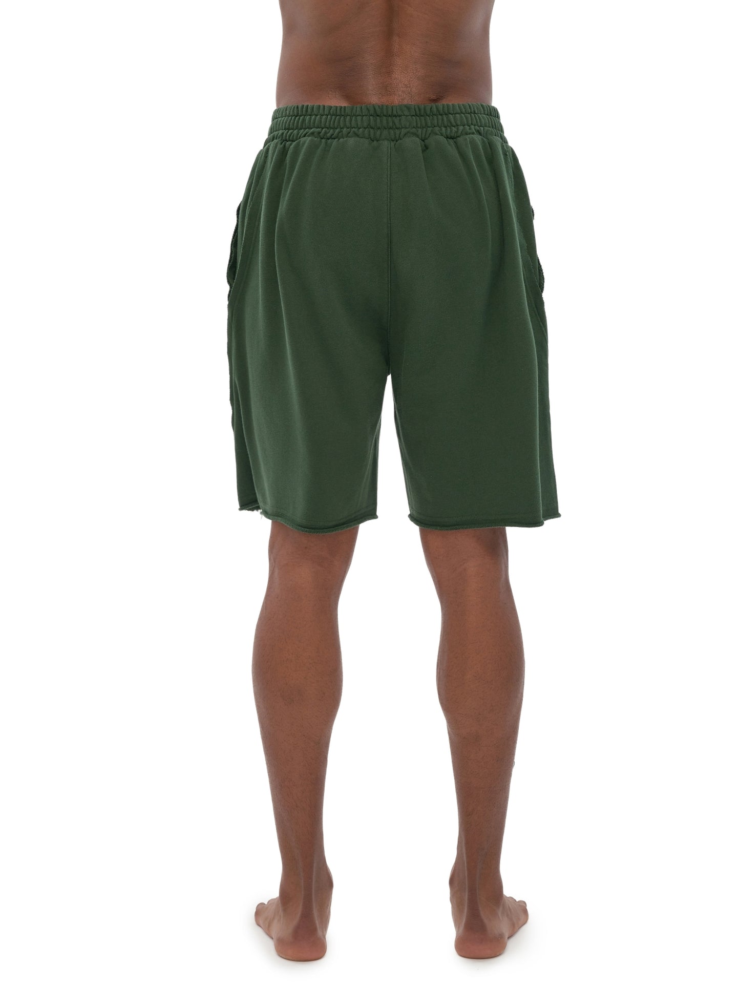 Vintage Washed Flames Pattern Cotton Shorts