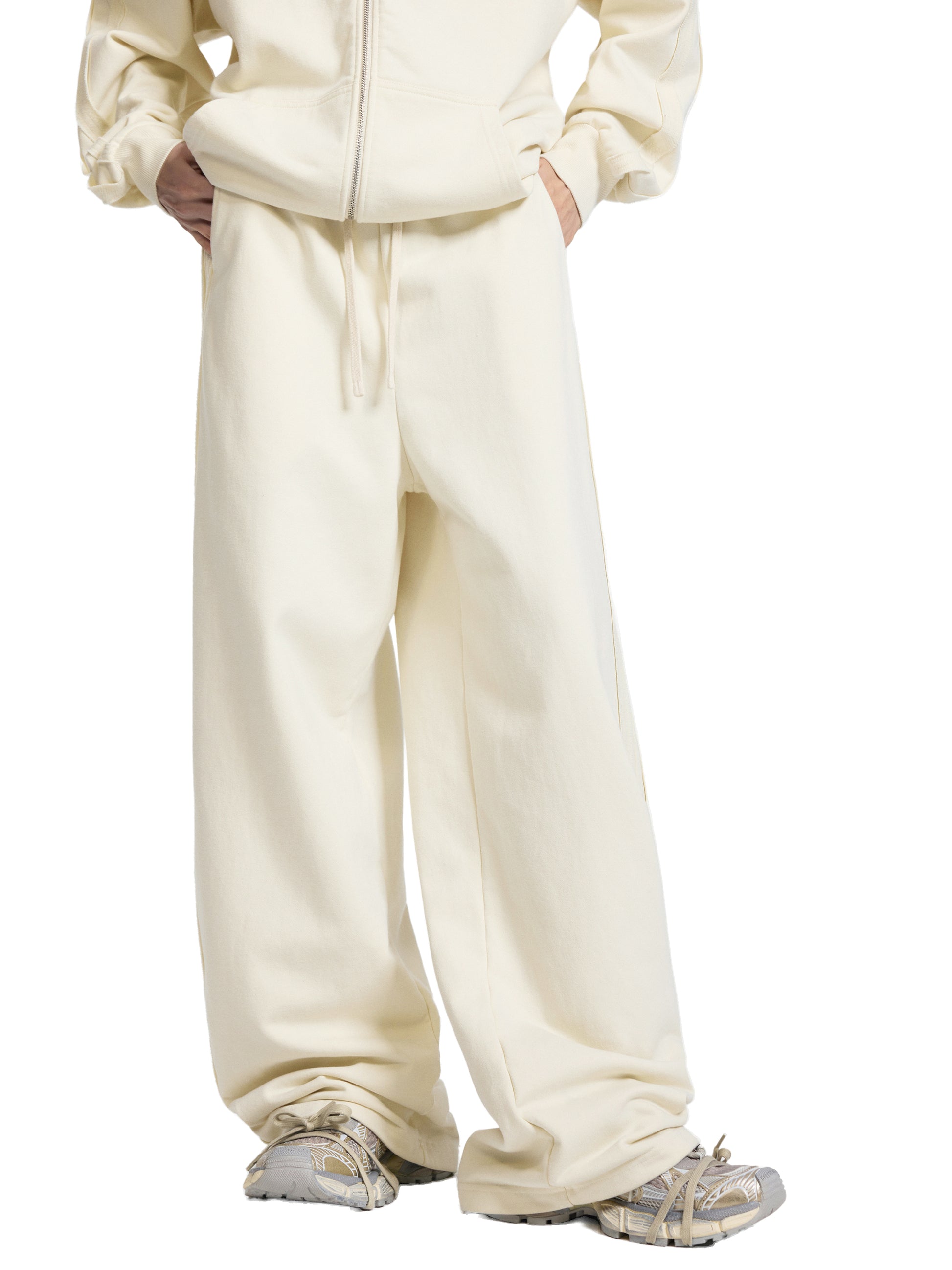 Unisex wide-leg sweatpants,Thick cotton blend joggers,Loose fit patchwork sweatpants,Mid-waist drawstring pants,Street style lounge pants,Heavyweight unisex sweatpants,MARLO Fashions