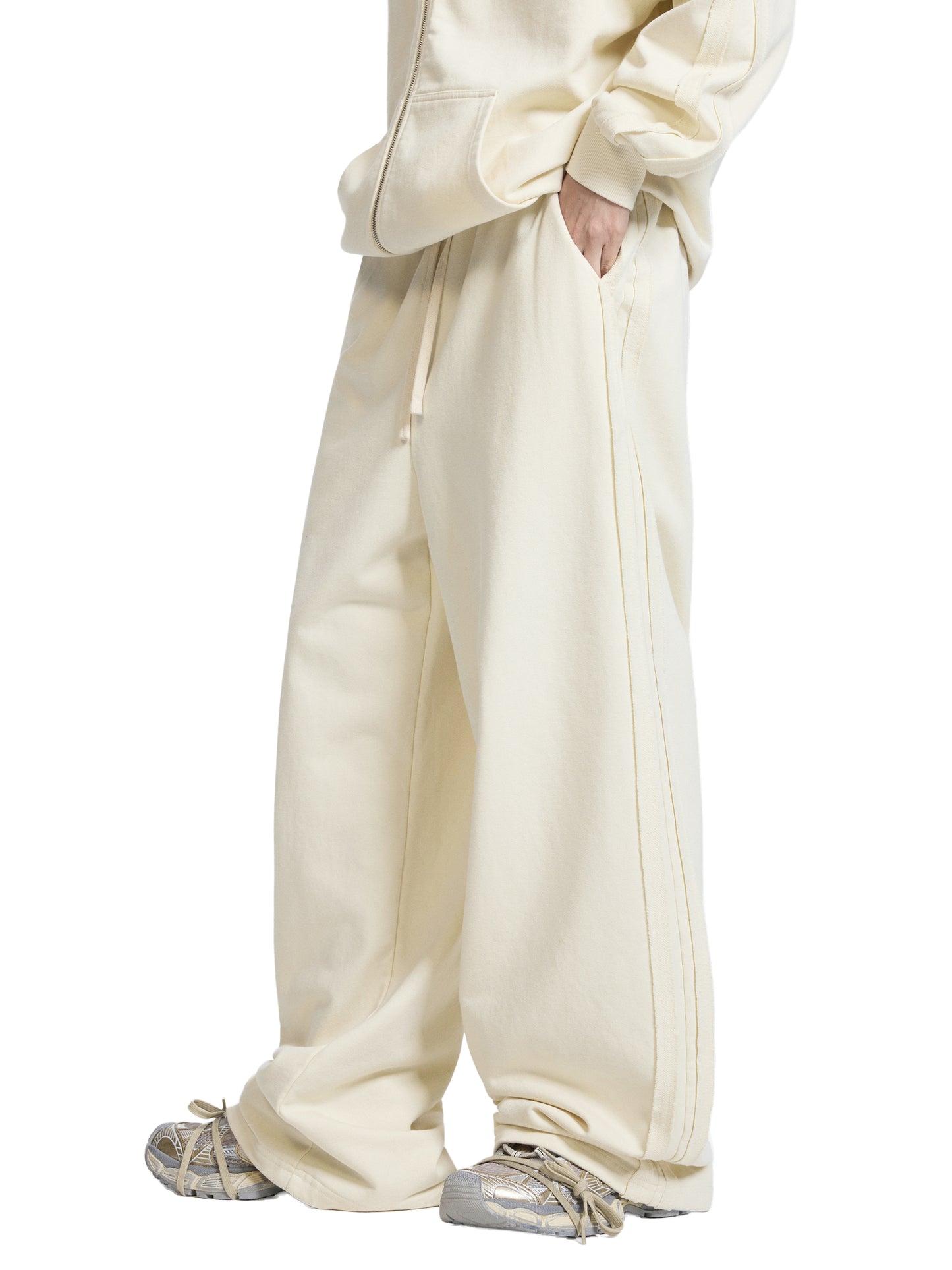 Unisex wide-leg sweatpants,Thick cotton blend joggers,Loose fit patchwork sweatpants,Mid-waist drawstring pants,Street style lounge pants,Heavyweight unisex sweatpants,MARLO Fashions