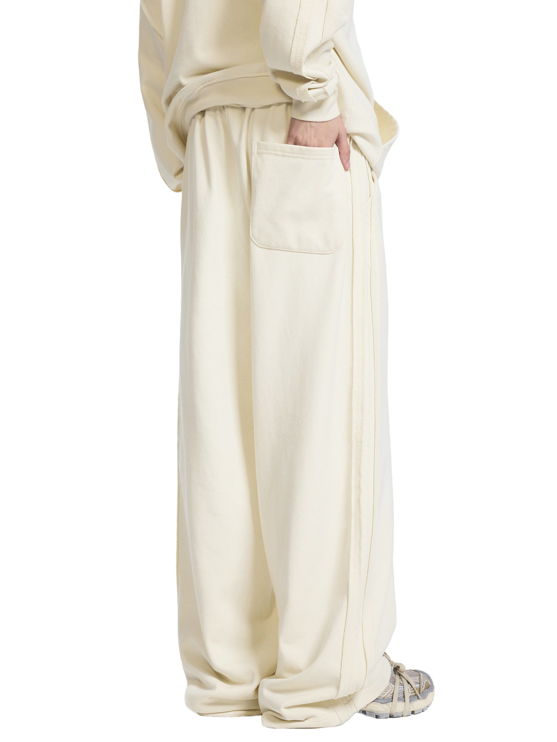 Unisex wide-leg sweatpants,Thick cotton blend joggers,Loose fit patchwork sweatpants,Mid-waist drawstring pants,Street style lounge pants,Heavyweight unisex sweatpants,MARLO Fashions