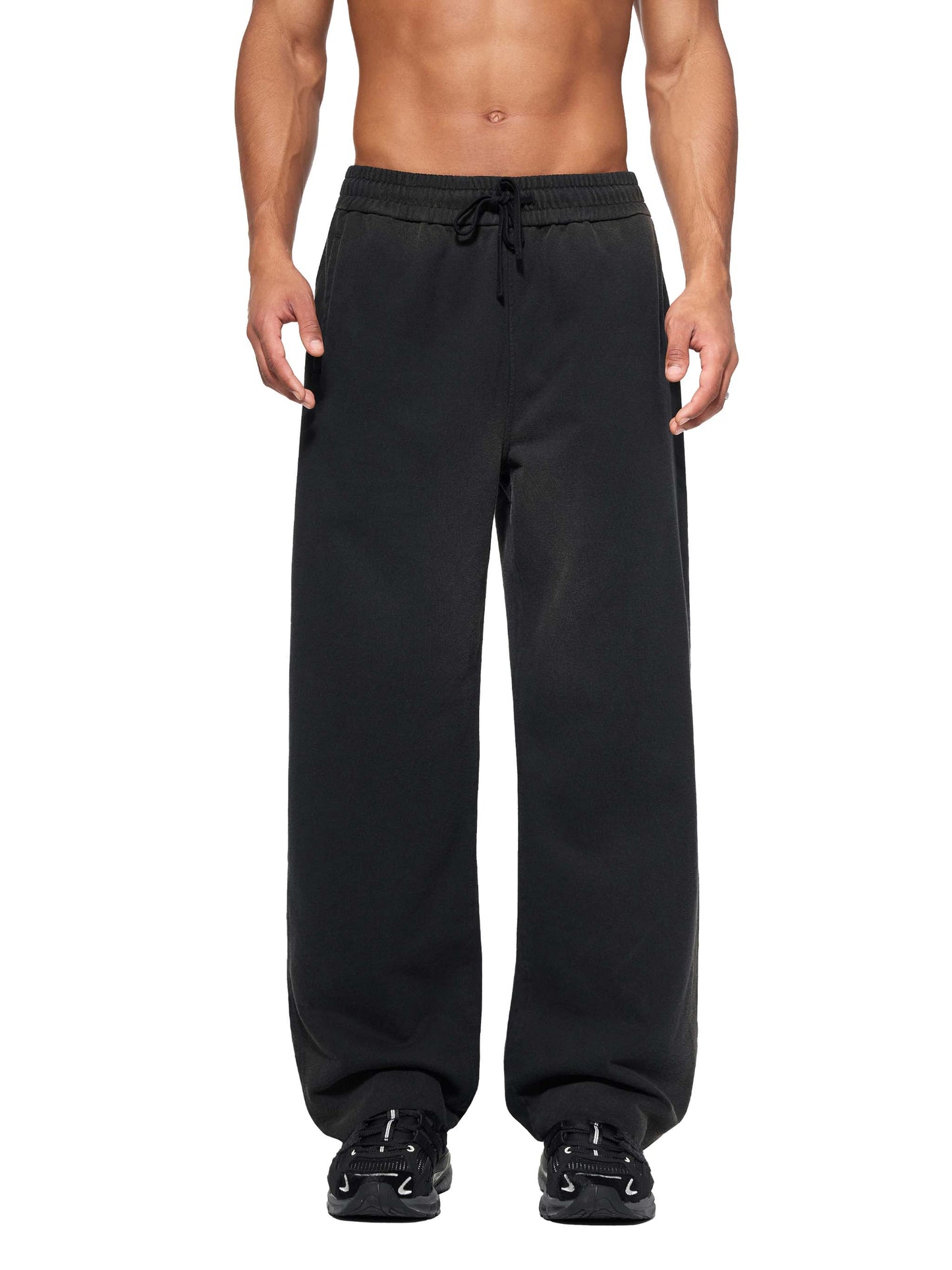 Faded Straight-Leg Cotton Blend Sweatpants
