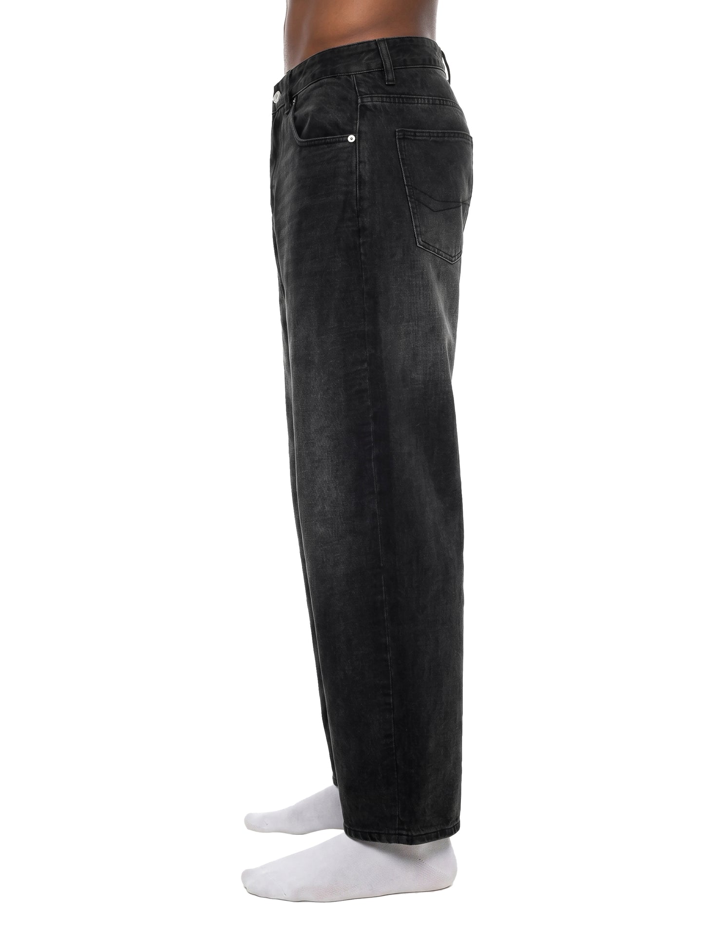 men’s black jeans, faded barrel jeans,sunfade vintage washed jeans,washed denim pants,cotton blend jeans,vintage streetwear denim,relaxed fit jeans,MARLO Fashions