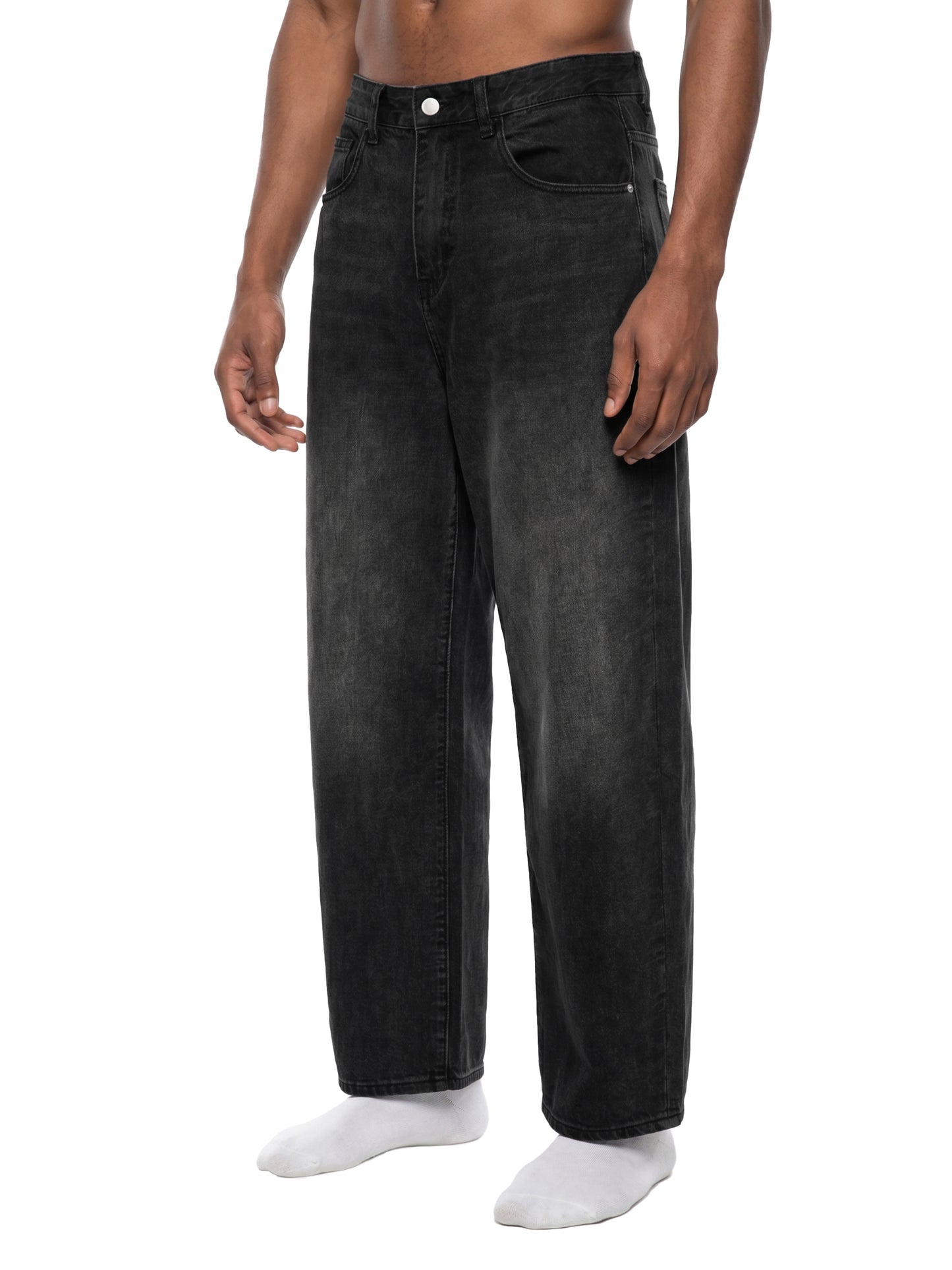 men’s black jeans, faded barrel jeans,sunfade vintage washed jeans,washed denim pants,cotton blend jeans,vintage streetwear denim,relaxed fit jeans,MARLO Fashions