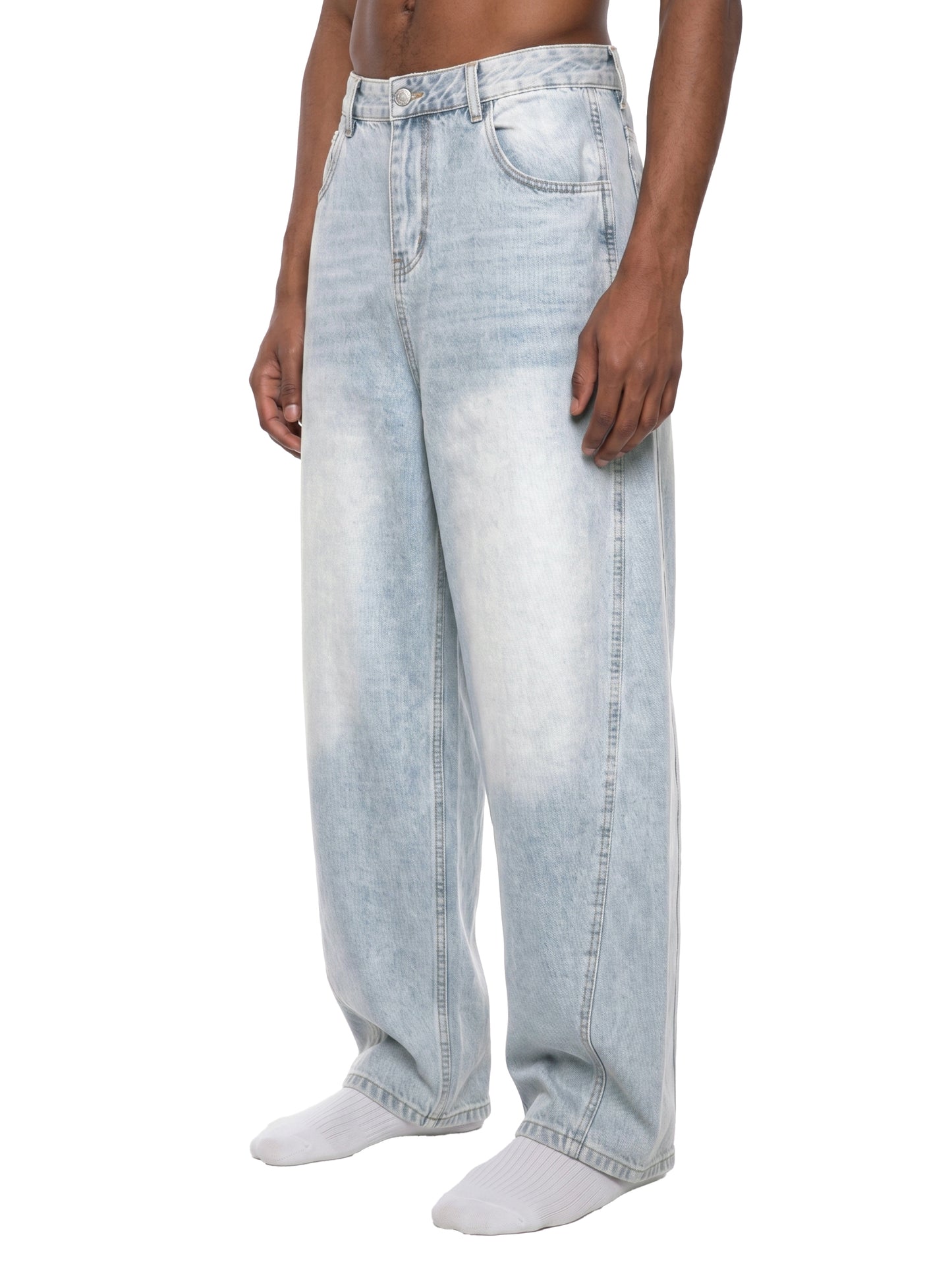 vintage barrel jeans,faded denim pants, cotton blend jeans,casual streetwear denim,wide leg jeans,MARLO Fashions