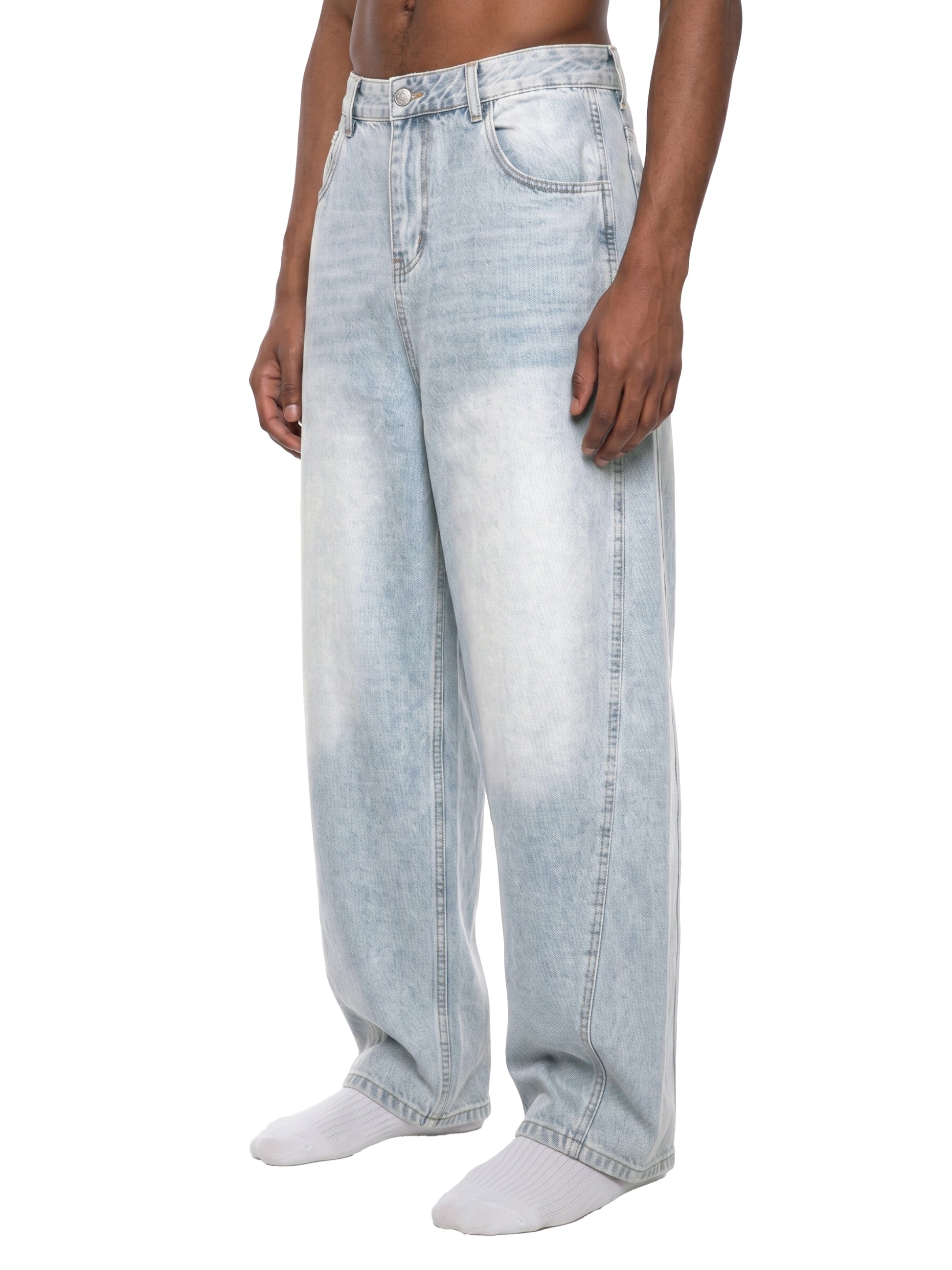vintage barrel jeans,faded denim pants, cotton blend jeans,casual streetwear denim,wide leg jeans,MARLO Fashions