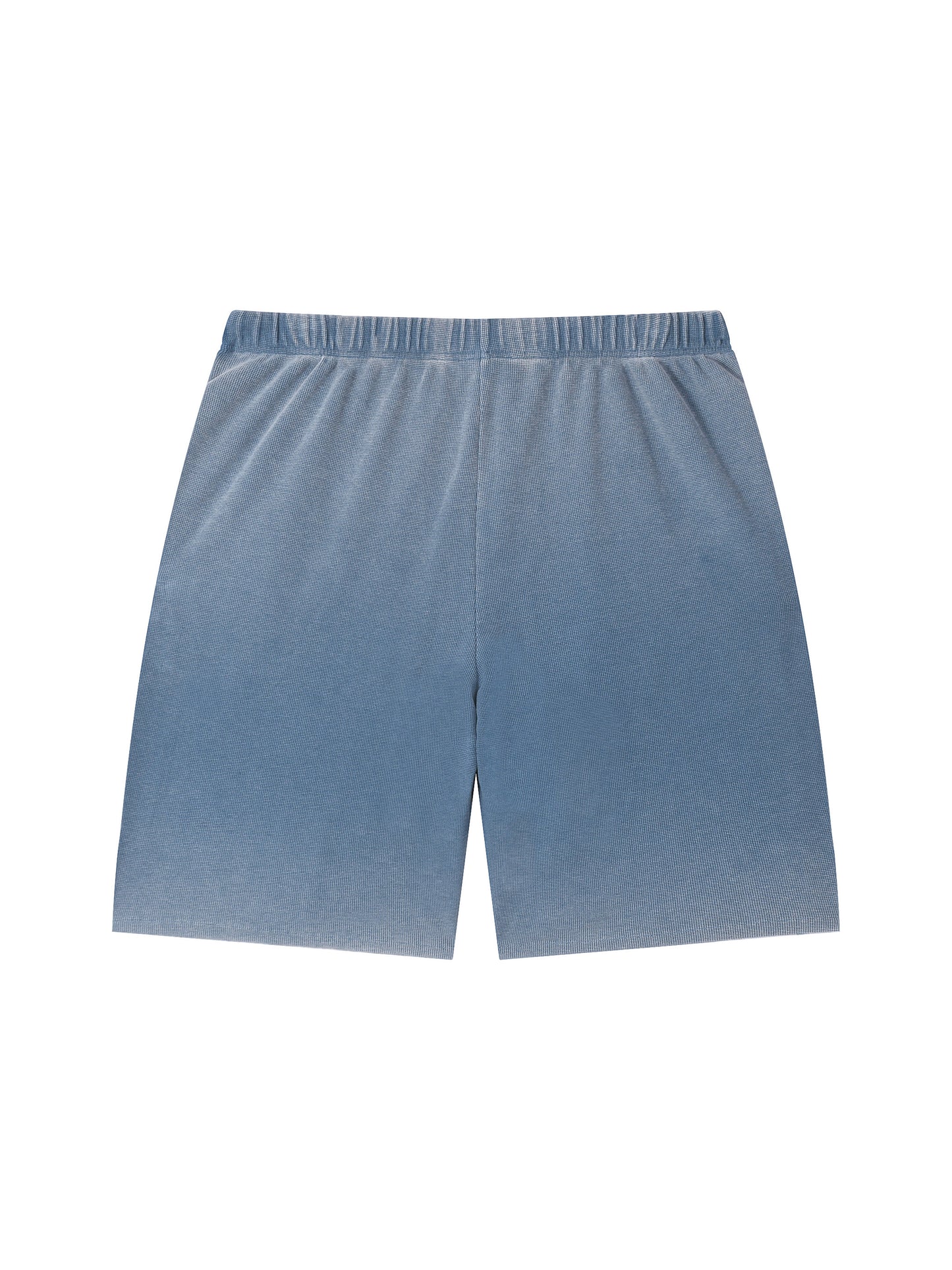 Unisex Vintage Wash Sunfade Waffle Raw Hem Shorts